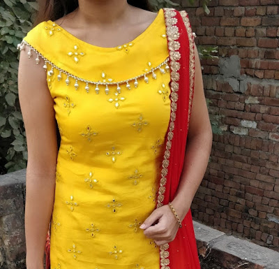 Punjabi dress gala pattern hot sale